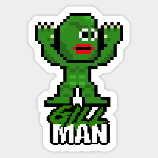 Slasher Man Retro 8-Bit Horror Gaming: Gill Man! Sticker